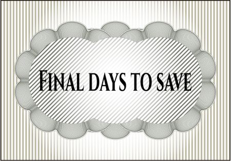 Final days to save colorful card, banner or poster with nice design