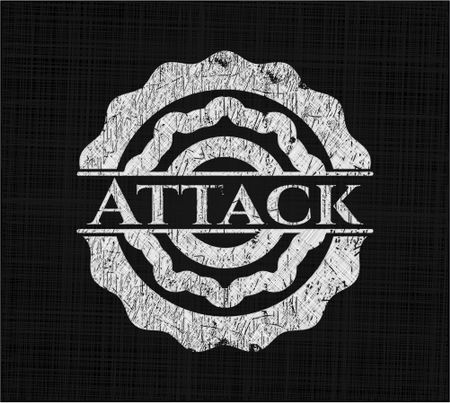 Attack chalk emblem, retro style, chalk or chalkboard texture