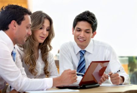 Business group working with laptop at the office