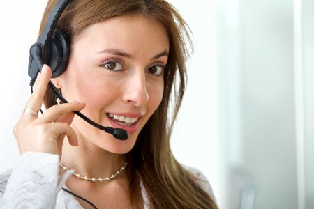 beautiful customer services girl smiling at the office