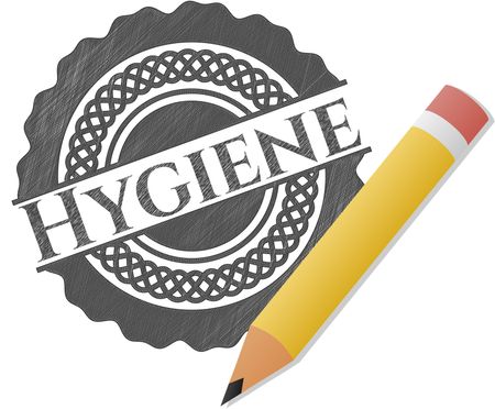 Hygiene emblem draw with pencil effect