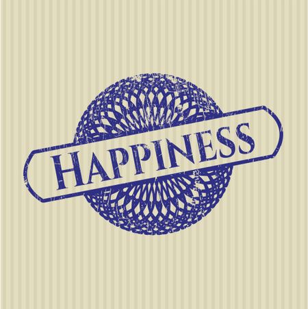 Happiness rubber grunge texture stamp