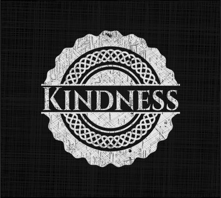 Kindness chalk emblem, retro style, chalk or chalkboard texture