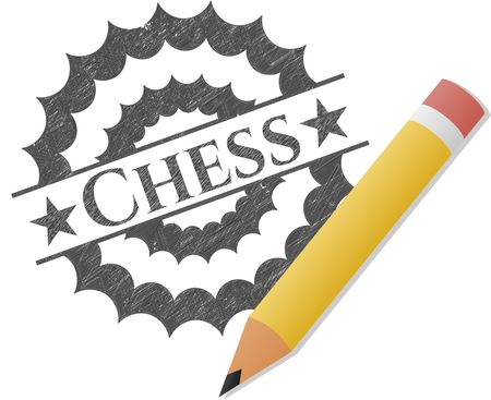 Chess emblem draw with pencil effect