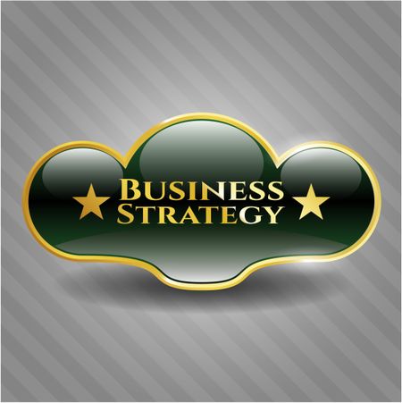 Business Strategy golden badge or emblem