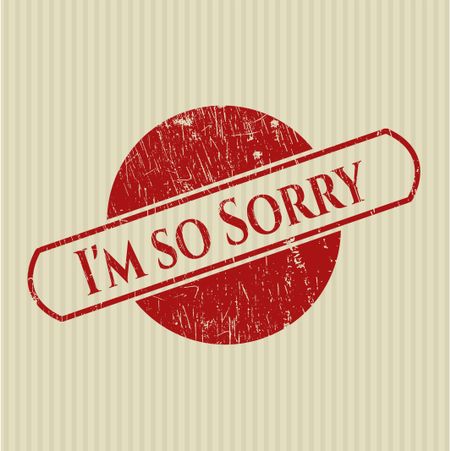 I'm so Sorry rubber grunge texture stamp