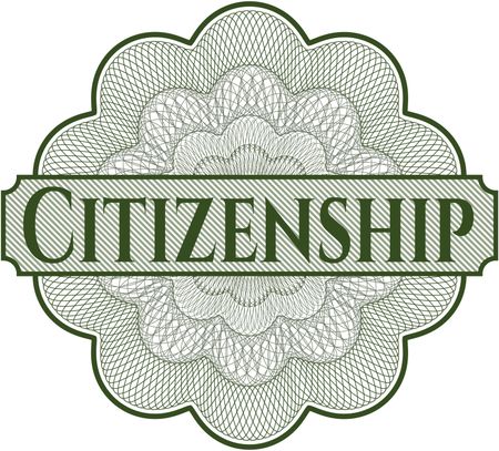 Citizenship written inside rosette