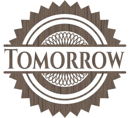 Tomorrow vintage wood emblem
