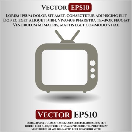 Old TV (Television) vector icon or symbol