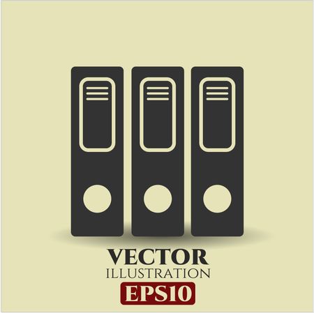 Three folders vector icon or symbol