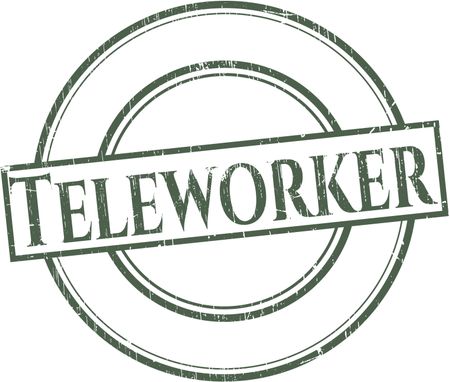 Teleworker rubber grunge stamp