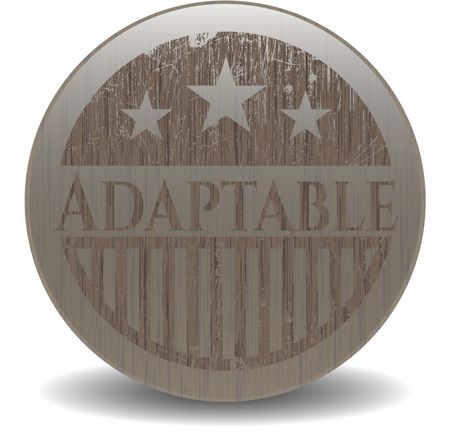 Adaptable badge with wooden background
