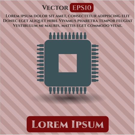 Microchip, microprocessor vector icon