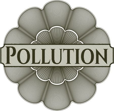Pollution inside money style emblem or rosette