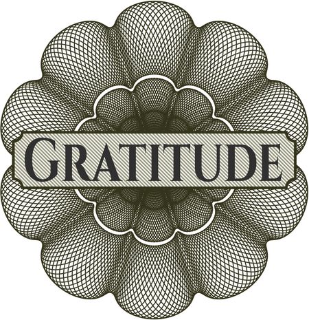 Gratitude rosette (money style emplem)