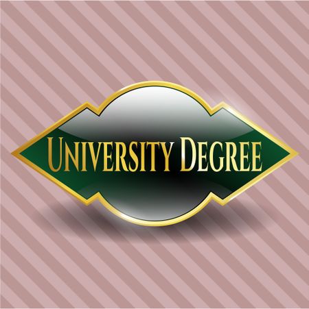 University Degree golden emblem or badge