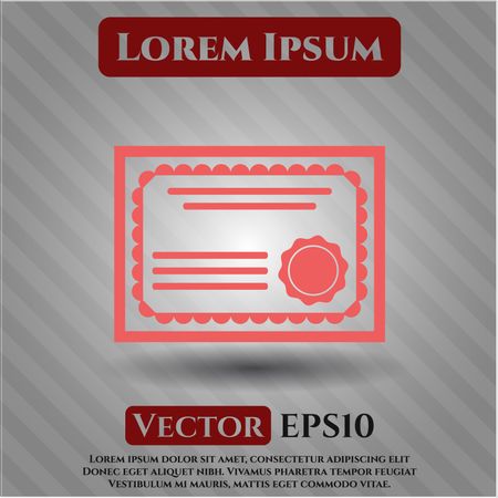 certificate icon vector symbol flat eps jpg app web