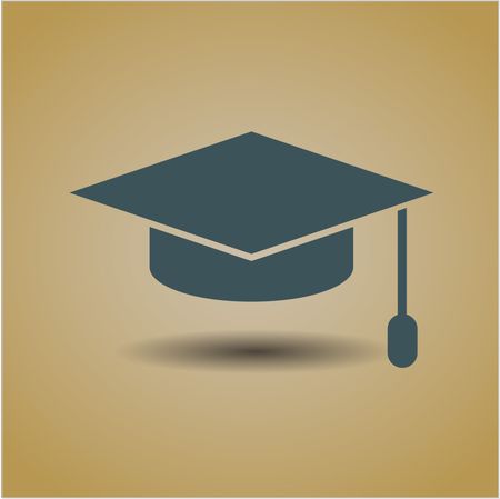 graduation cap icon vector symbol flat eps jpg app
