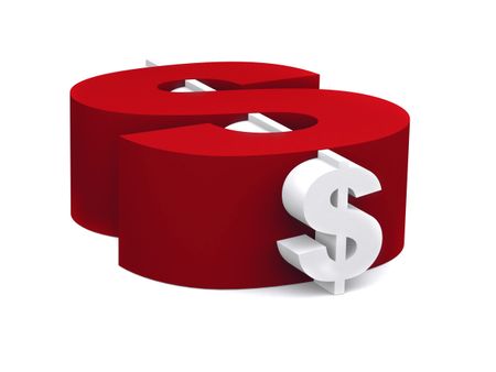 Dollar symbol isolated over a white background