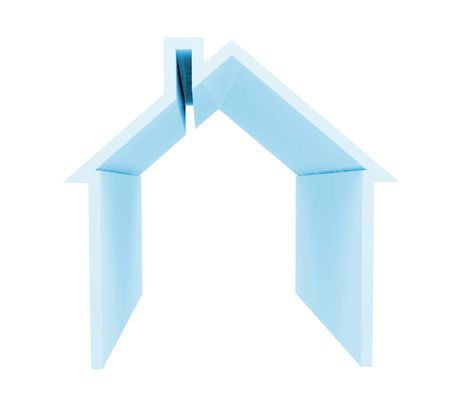 House in blue isolated over a white background