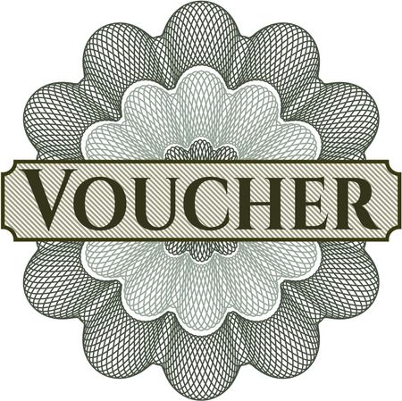 Voucher inside a money style rosette