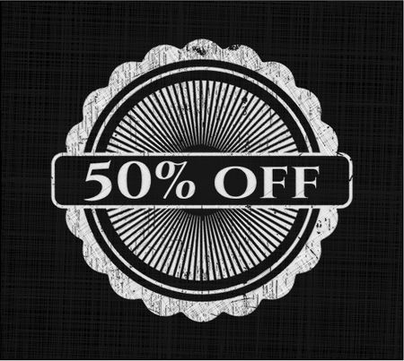 50% Off with chalkboard texture
