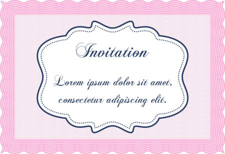 Retro vintage invitation. Sophisticated design. With great quality guilloche pattern. 