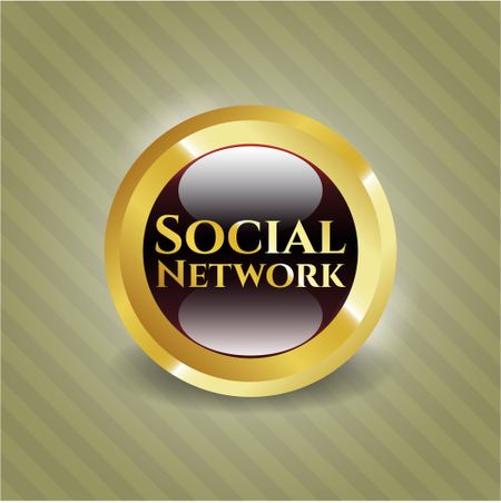 Social Network gold shiny emblem