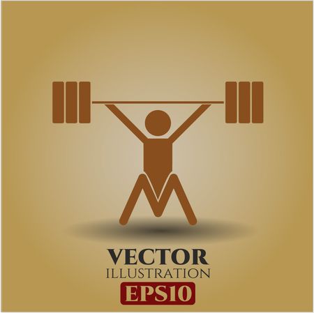 Snatch olympic weightlifting icon vector symbol flat