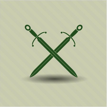 crossed swords icon vector symbol flat eps jpg app