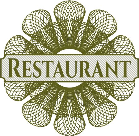 Restaurant rosette or money style emblem