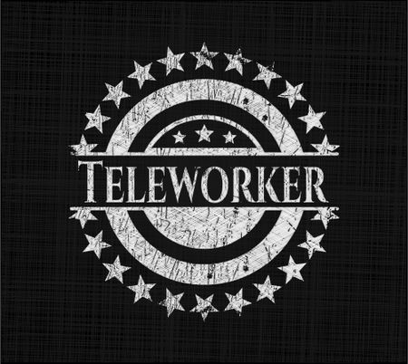 Teleworker with chalkboard texture