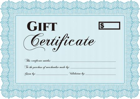 Formal Gift Certificate. Lovely design. Border, frame. With quality background. 