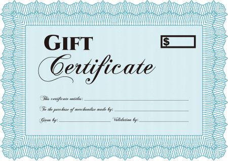 Formal Gift Certificate. Lovely design. Border, frame. With quality background.