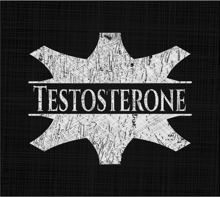 Testosterone chalkboard emblem written on a blackboard