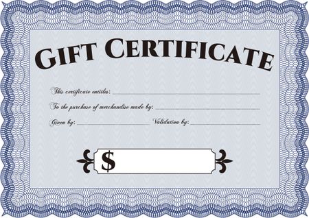 Retro Gift Certificate. With complex background. Customizable, Easy to edit and change colors. Good design.