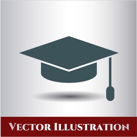 graduation cap icon vector symbol flat eps jpg app