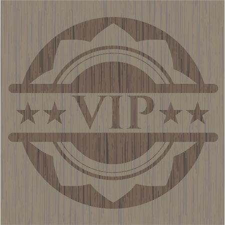VIP wooden emblem. Vintage.