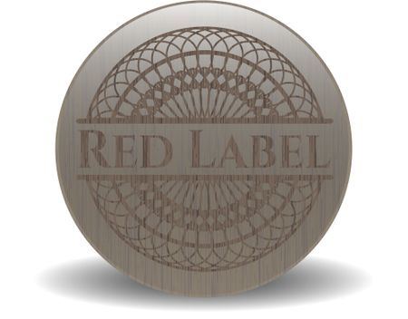 Red Label retro style wood emblem