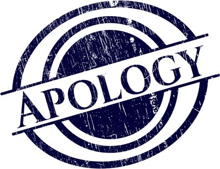 Apology rubber grunge stamp