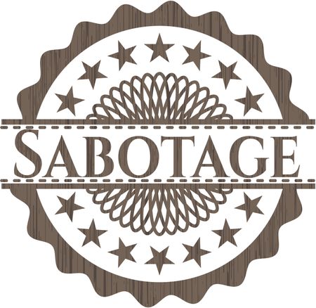 Sabotage vintage wood emblem