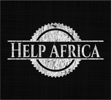 Help Africa chalk emblem written on a blackboard