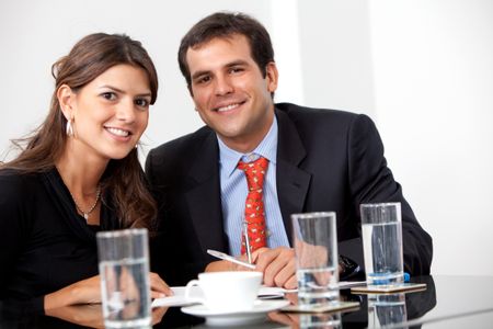 Business couple in a meeting at the office