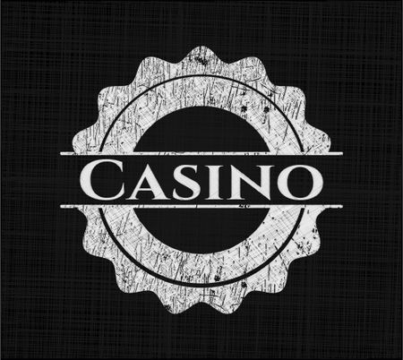 Casino chalkboard emblem on black board