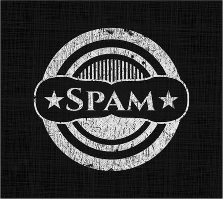 Spam chalkboard emblem on black board