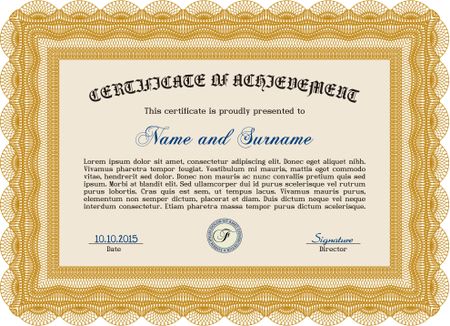 certificate template eps10 jpg of achievement diploma vector illustration design completion