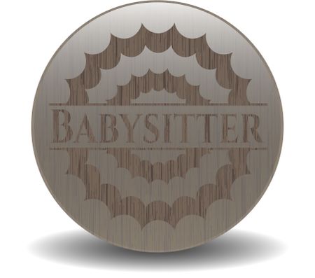Babysitter vintage wooden emblem