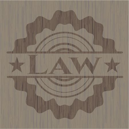 Law vintage wooden emblem