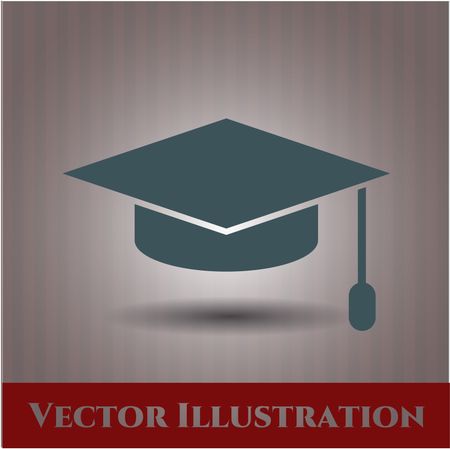 Graduation cap icon or symbol