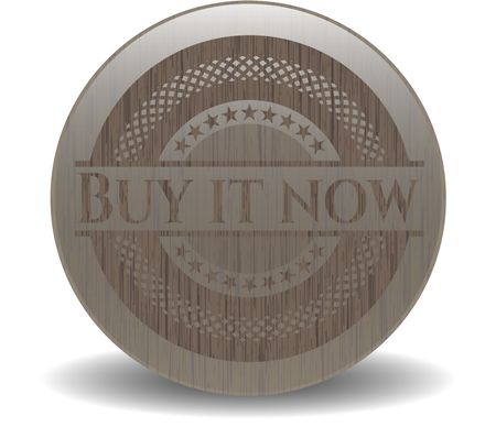 Buy it Now badge with wooden background